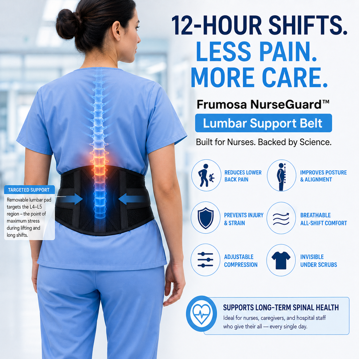 Frumosa Lumbar Support Belt | Posture Correction & Pain Relief