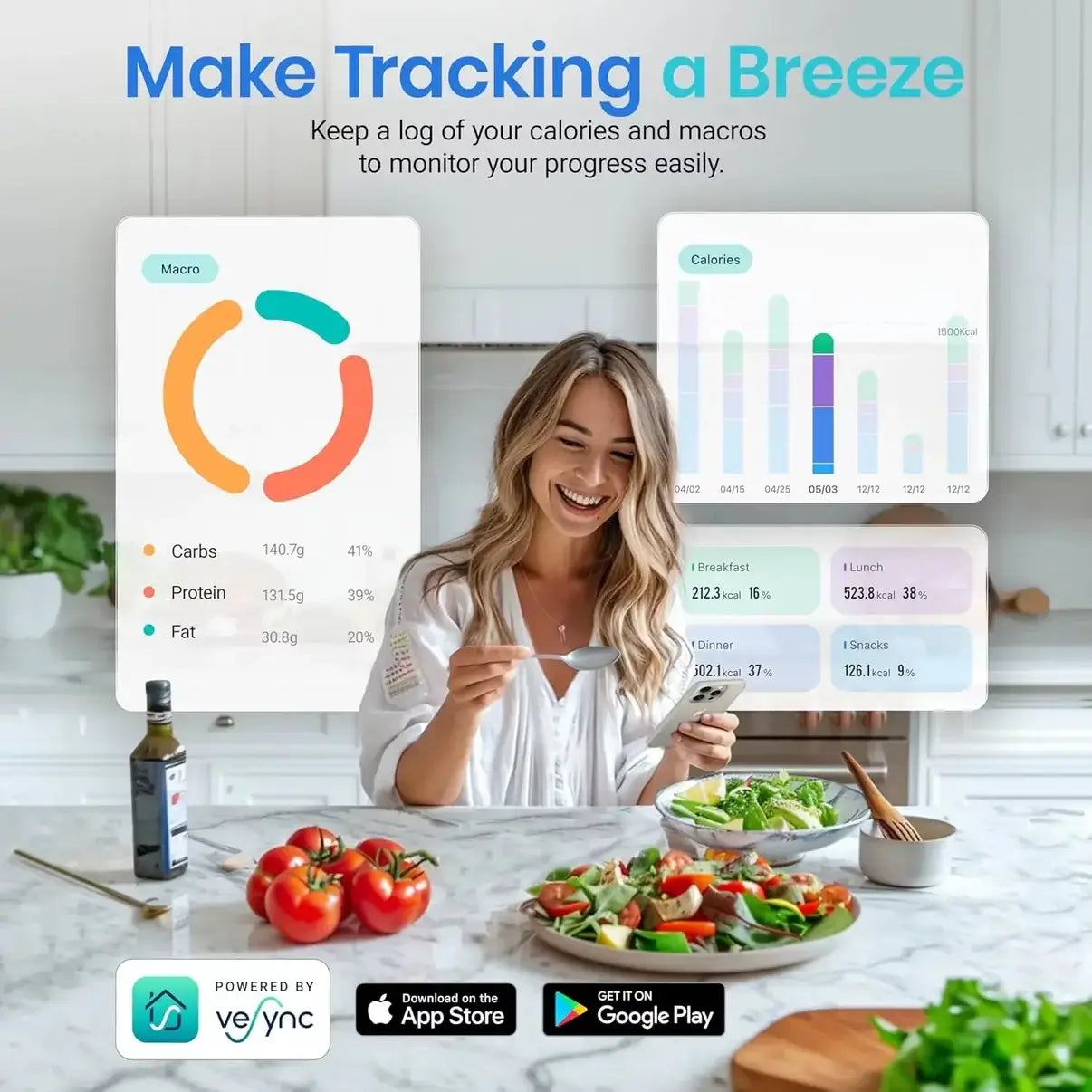 Smart Food Scale – Track Calories & Macros Instantly with App